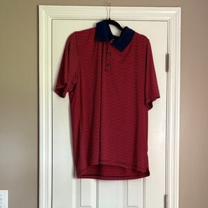 BCG Red and Blue Striped Polo Shirt